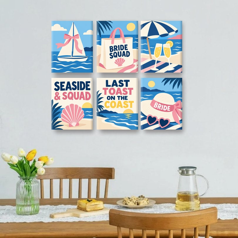 6 Mini Paintings - Toast on the Coast Set