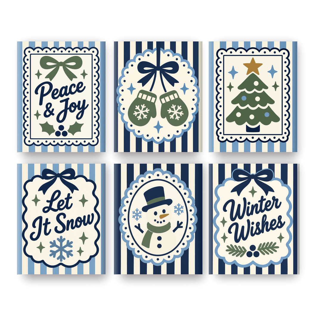6 Mini Paintings - Winter Wishes Set