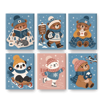 6 Mini Paintings - A Quieter Winter Set