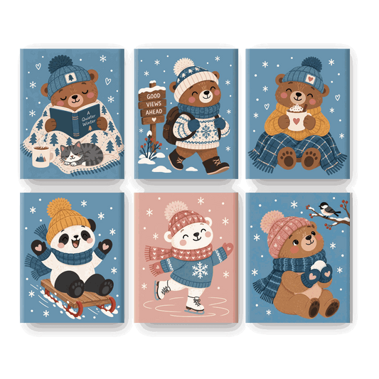 6 Mini Paintings - A Quieter Winter Set