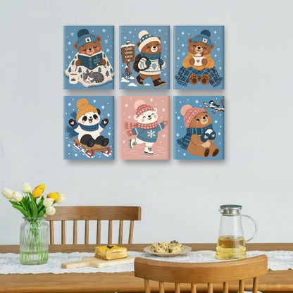 6 Mini Paintings - A Quieter Winter Set