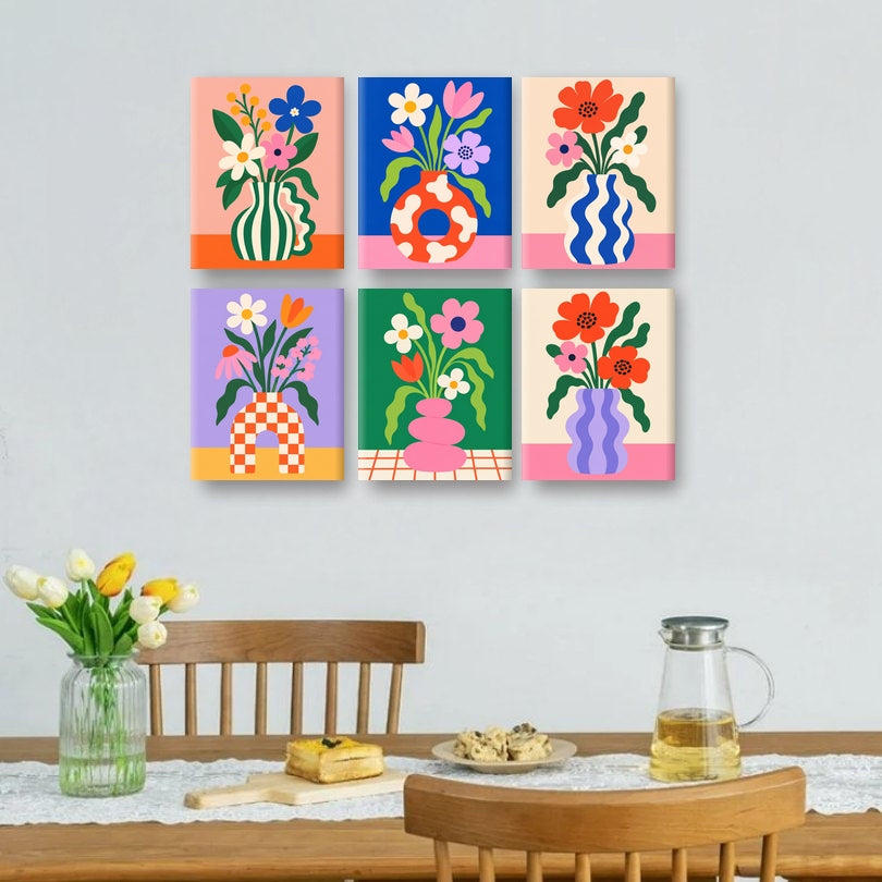 6 Mini Paintings - Bold Blooms Set