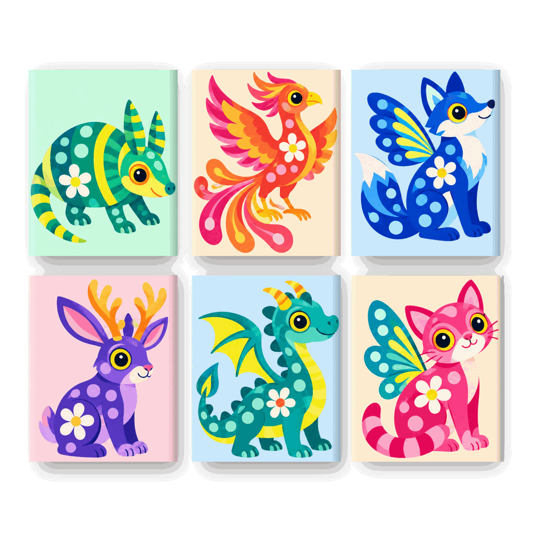 6 Mini Paintings - Alebrijes Set