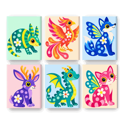 6 Mini Paintings - Alebrijes Set