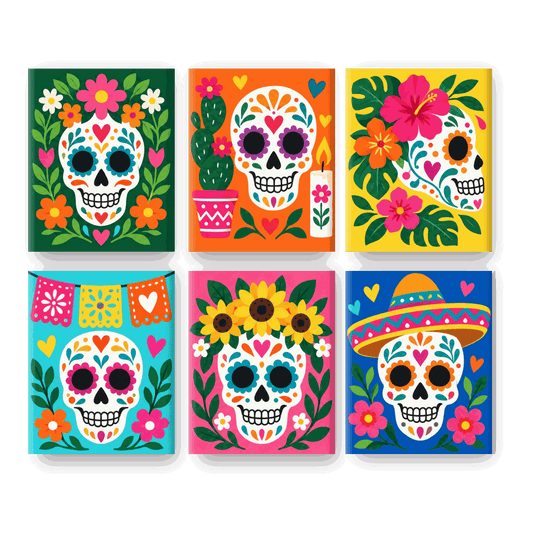 6 Mini Paintings - Calavera Carnival Set