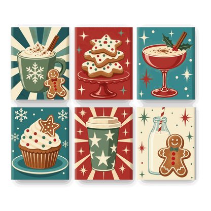 6 Mini Paintings - Festive Sips Set