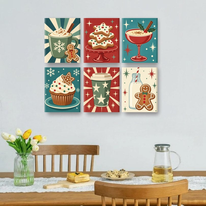 6 Mini Paintings - Festive Sips Set