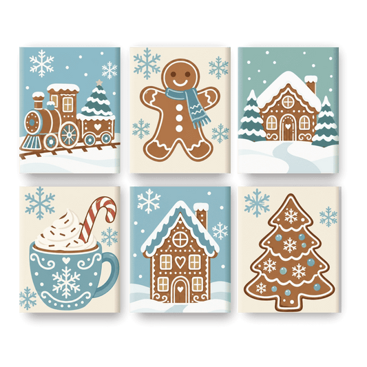 6 Mini Paintings - Frosted Gingerbread Set