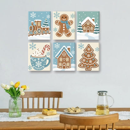 6 Mini Paintings - Frosted Gingerbread Set