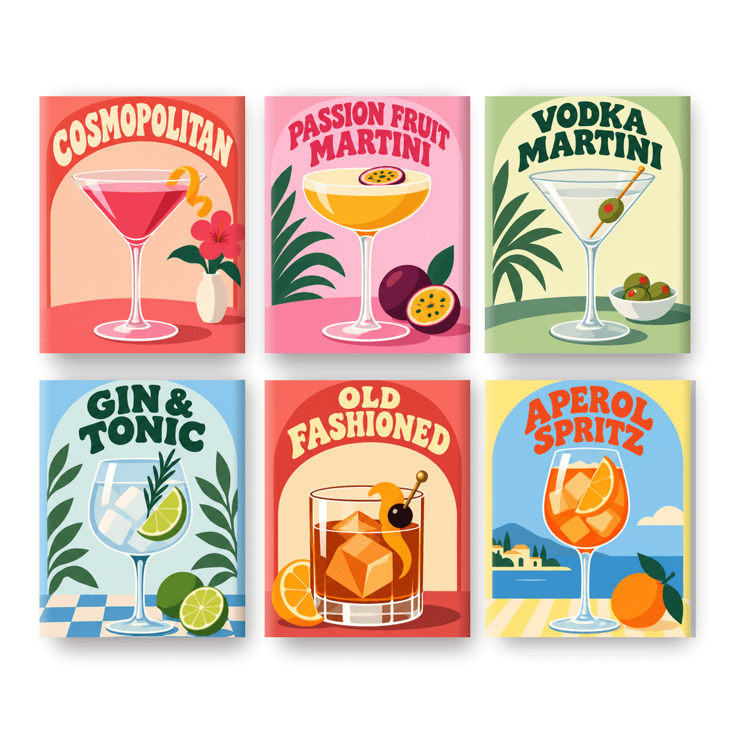6 Minitavlor - Groovy skål-paket