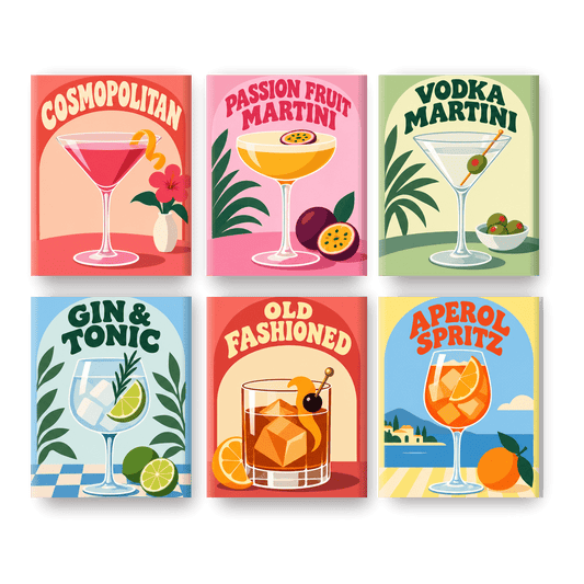 6 Mini Paintings - Groovy Cheers Set