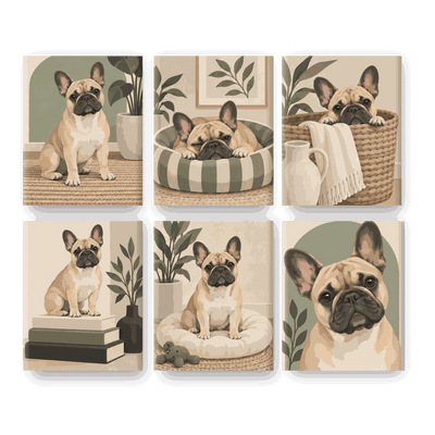 6 Mini Paintings - Home Sweet Frenchie Set
