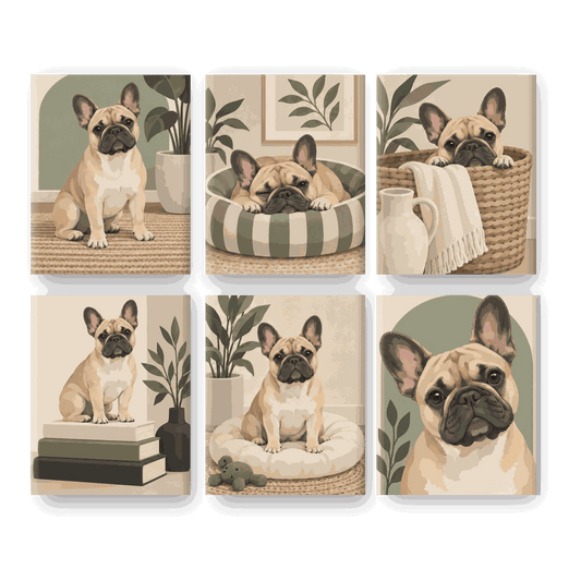 6 Mini Paintings - Home Sweet Frenchie Set