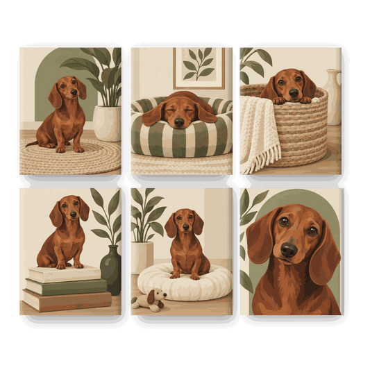 6 Mini Paintings - Little Longdog Life Set