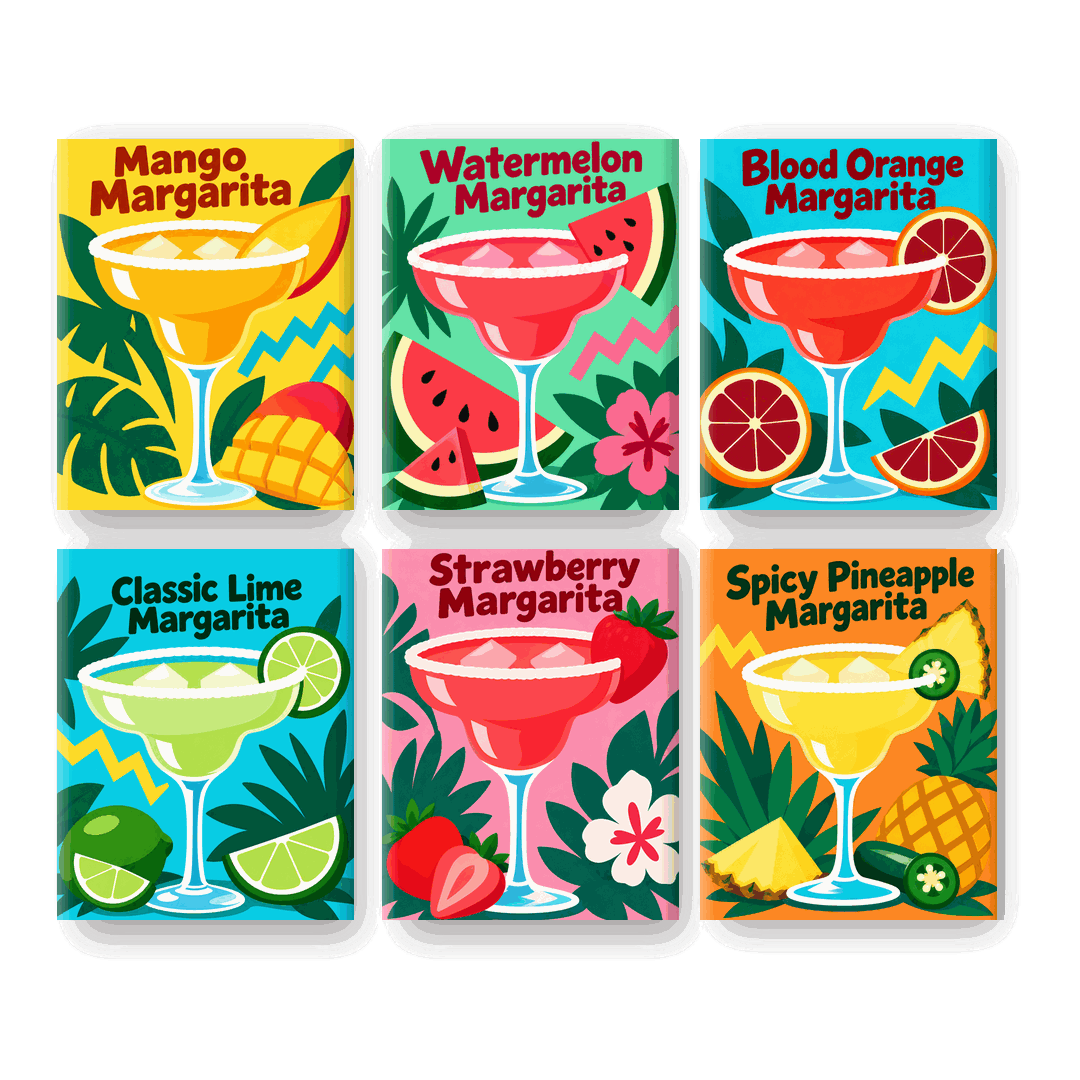 6 Mini Paintings - Margarita Fiesta Set