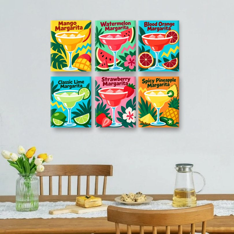 6 Mini Paintings - Margarita Fiesta Set