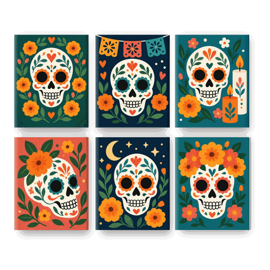 6 Mini Paintings - Moonlit Fiesta Set