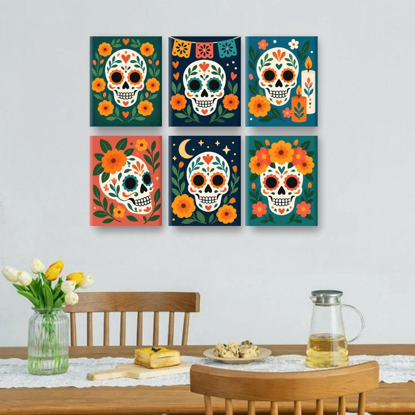 6 Mini Paintings - Moonlit Fiesta Set
