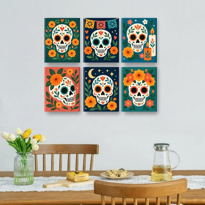 6 Mini Paintings - Moonlit Fiesta Set