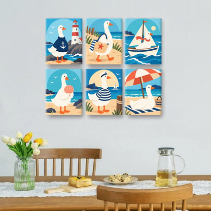 6 Mini Paintings - Nautical Honkers Set