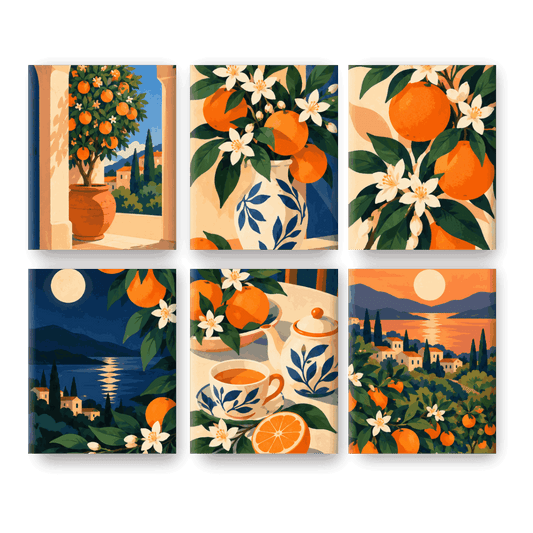 6 Mini Paintings - Orange Grove Set