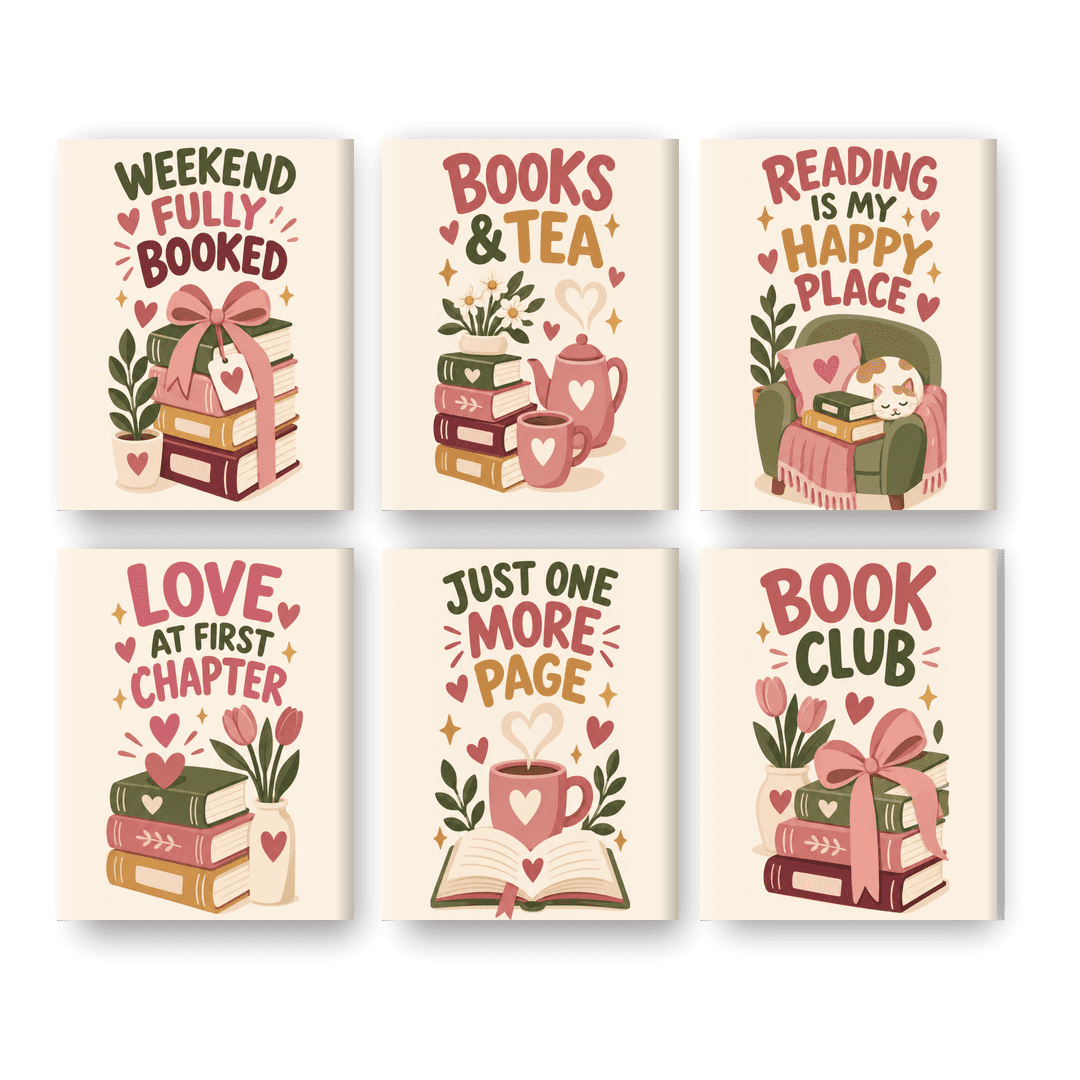 6 Mini Paintings - Petals & Pages Set