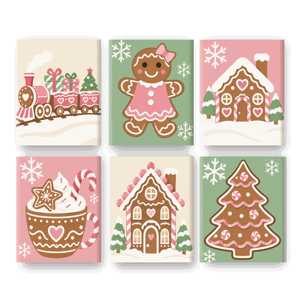 6 minicuadros - Navidad de hadas de azúcar
