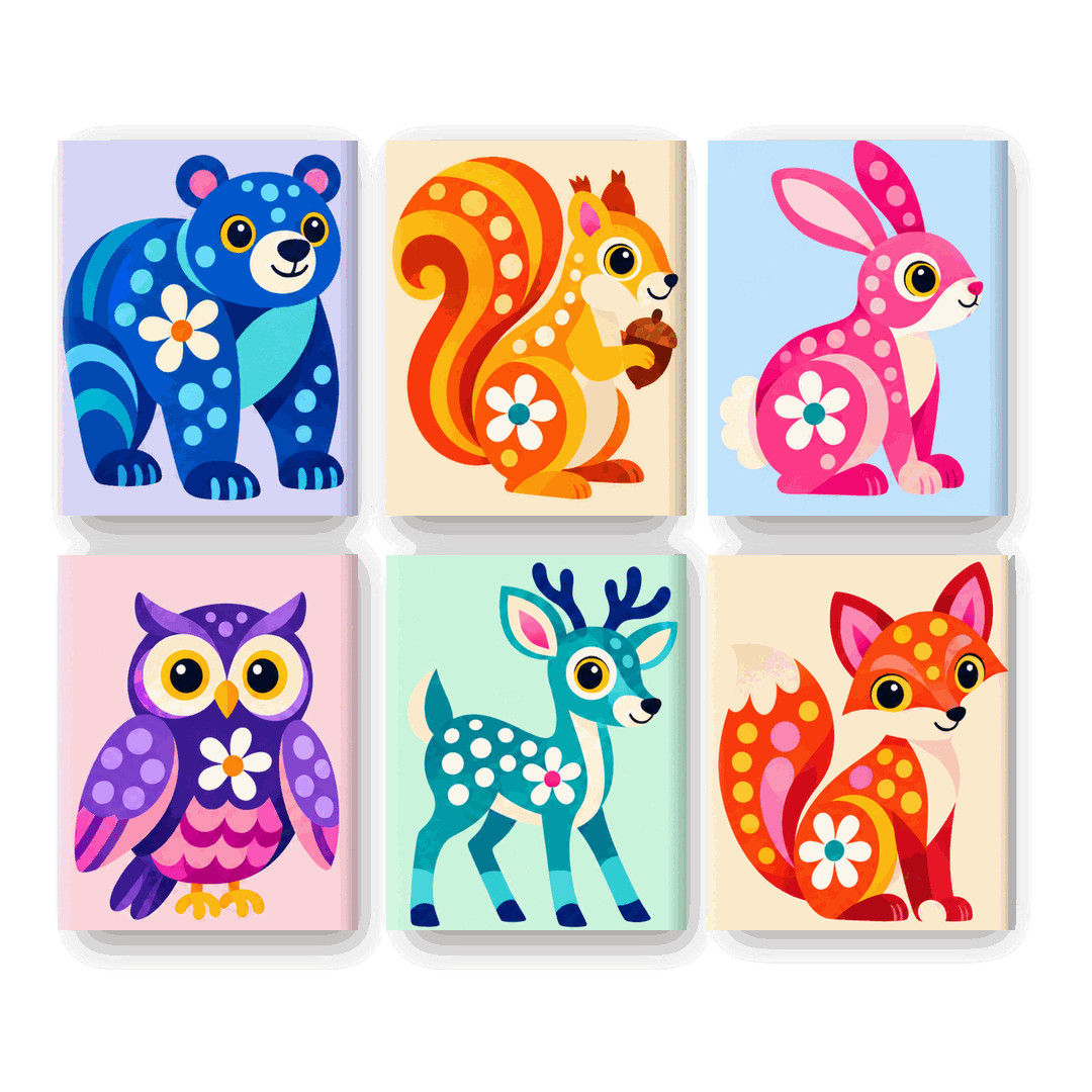 6 Mini Paintings - Woodland Whimsy Set