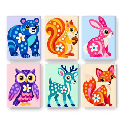 6 Mini Paintings - Woodland Whimsy Set