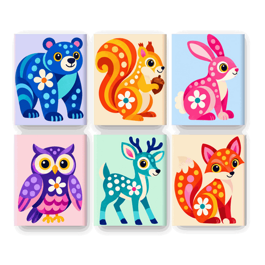 6 Mini Paintings - Woodland Whimsy Set