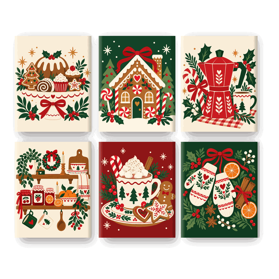 6 Mini Paintings - Christmas Sweets Set