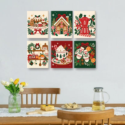 6 Mini Paintings - Christmas Sweets Set