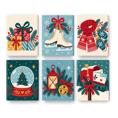 6 Mini Paintings - Holiday Gift Stack Set