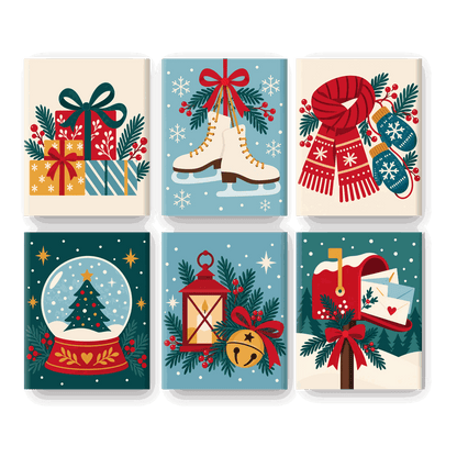 6 Mini Paintings - Holiday Gift Stack Set