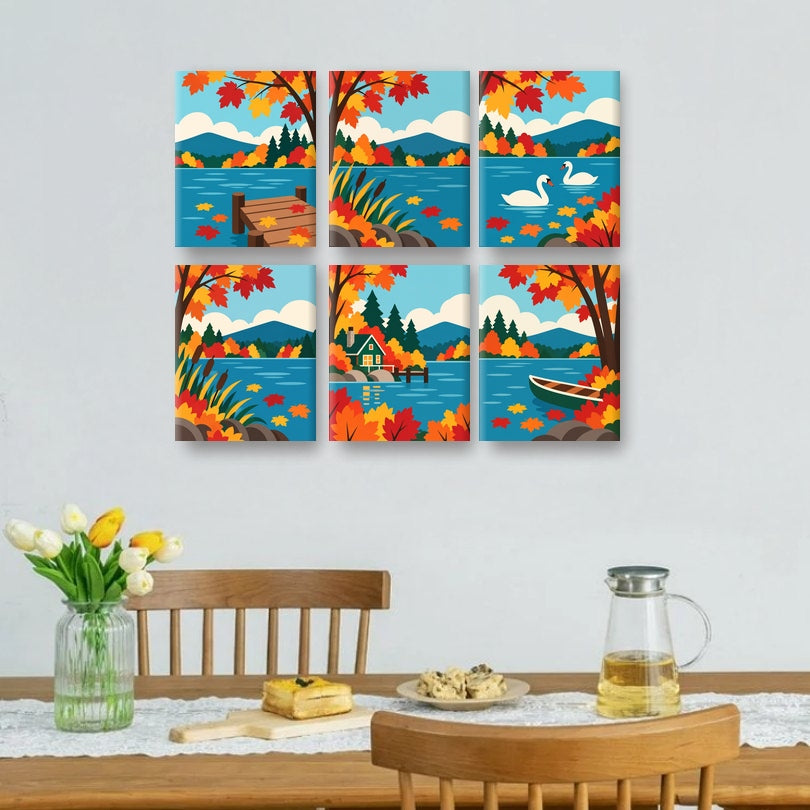 6 mini-peintures - c d'automne