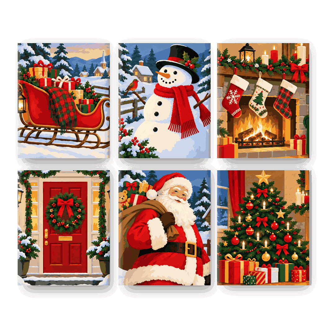 6 Mini Paintings - Christmas Magic Moments Set