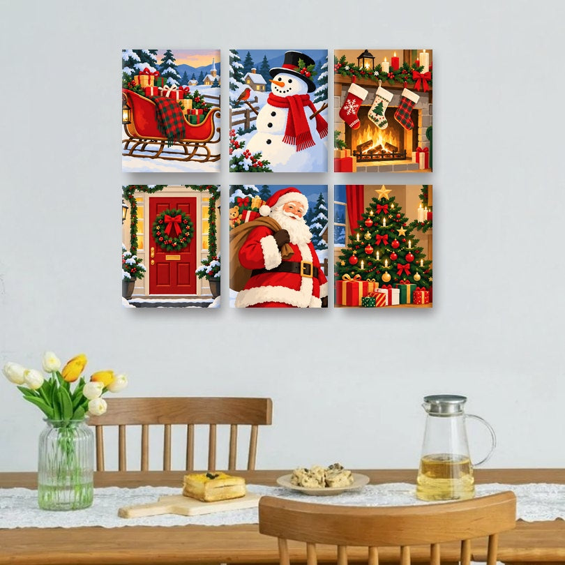 6 Mini Paintings - Christmas Magic Moments Set