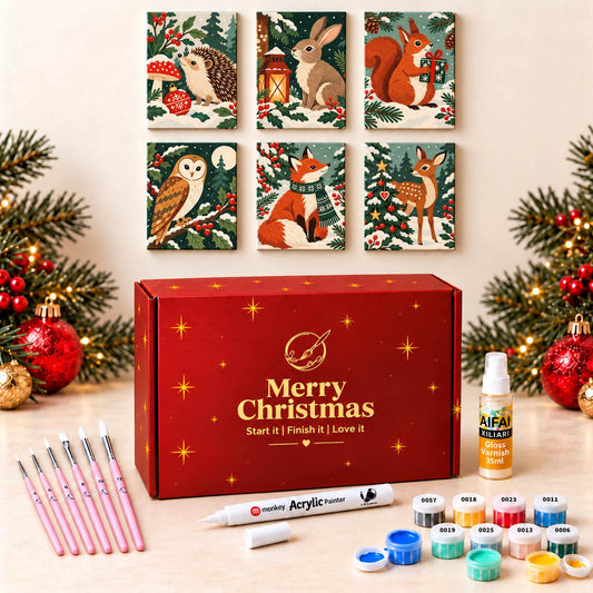 Christmas Paint by Numbers Gift Box – Forest Noel Bundle