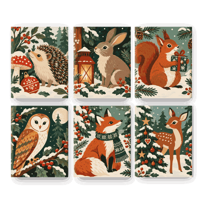 6 Mini Paintings - Forest Noel Set