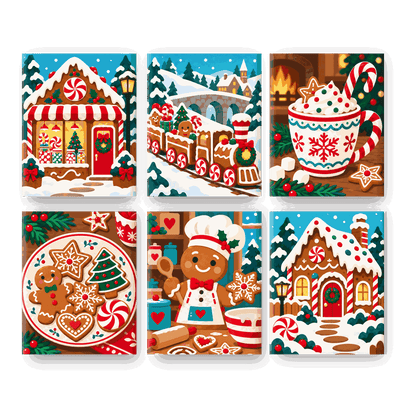 6 Mini Paintings - Gingerbread Wonderland Set