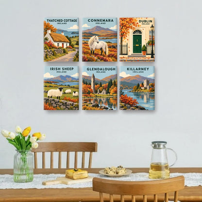 6 Mini Paintings - Golden Irish Autumn Set