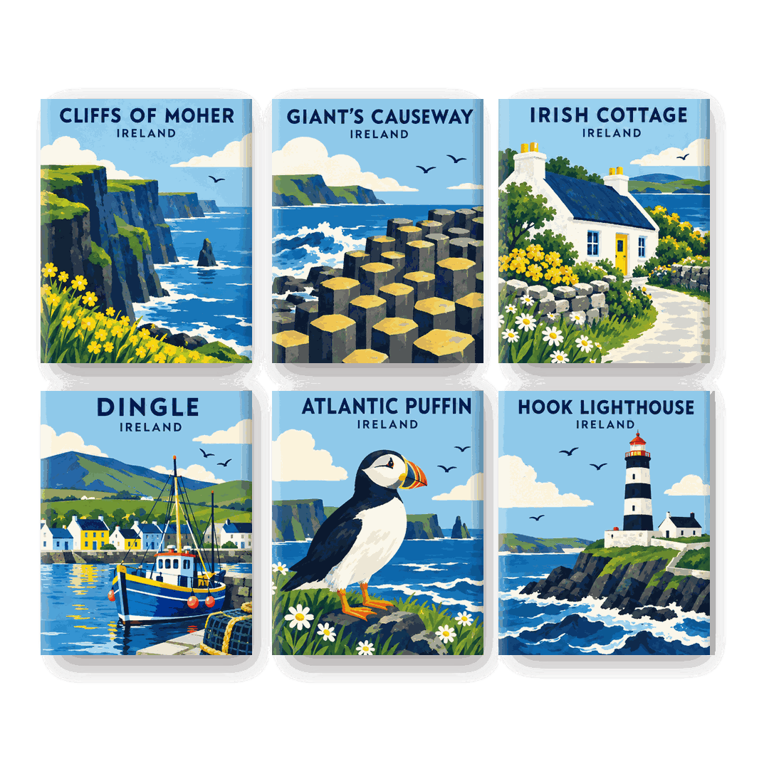 6 Mini Paintings - Irish Coastal Charm Set