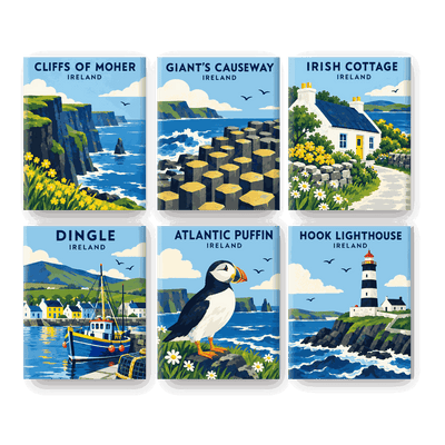 6 Mini Paintings - Irish Coastal Charm Set
