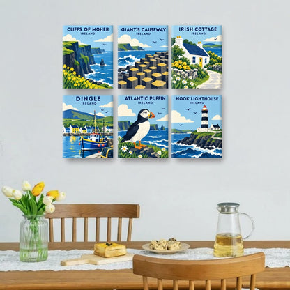6 Mini Paintings - Irish Coastal Charm Set