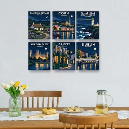 6 mini-peintures - Nuits irlandaises