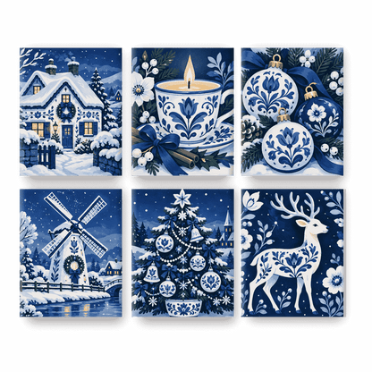 6 Mini Paintings - Porcelain Noel Set