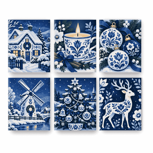 6 Mini Paintings - Porcelain Noel Set