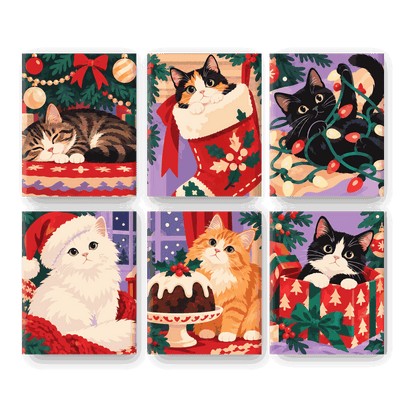 6 Mini Paintings - Purrfect Christmas Set