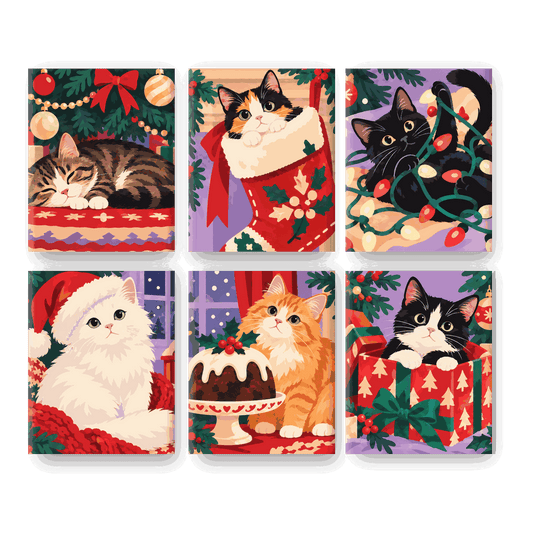 6 Mini Paintings - Purrfect Christmas Set