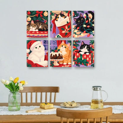 6 Mini Paintings - Purrfect Christmas Set